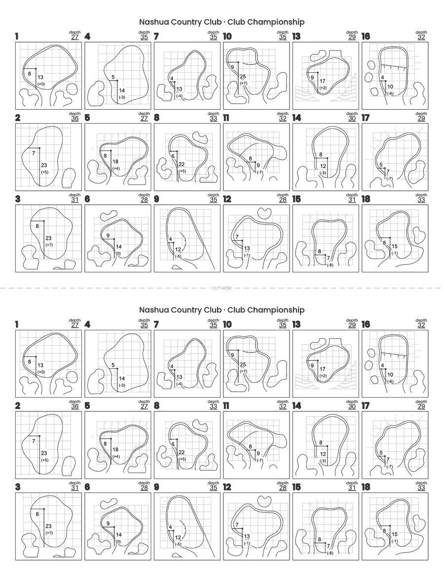 Cart format: one 8.5 by 11 page carrying the same sheet twice, with a cut line between them