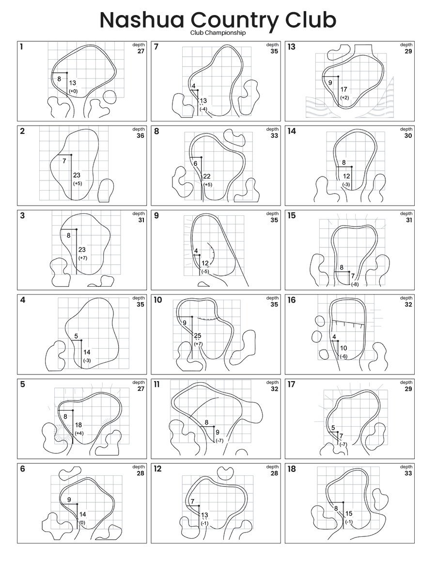 Standard format pin sheet: eighteen holes on a single 8.5 by 11 page