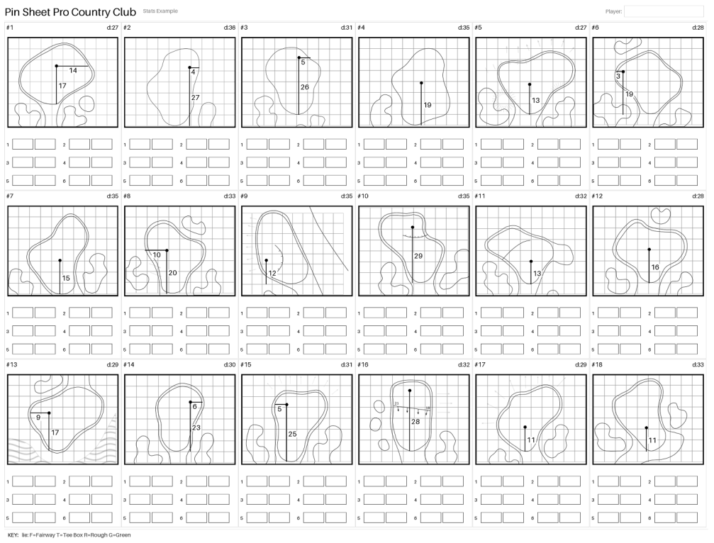Printed PDF scorecard with stat tracking fields